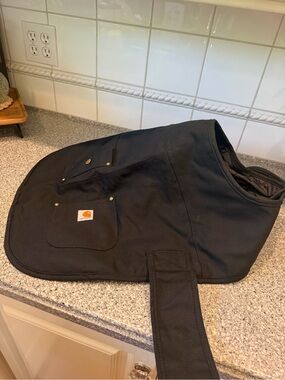 Carhartt Chore Coat Black Quilted Cotton Dog Coat/Jacket Size L
